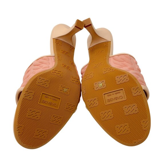 Casadei Peach Textured Scuba Mule Sandals - Picture 7 of 7